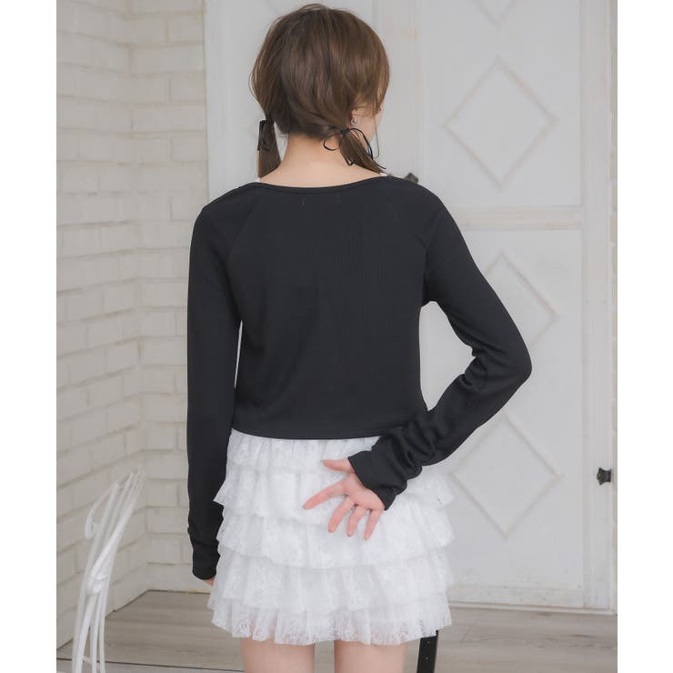 レースアップレイヤード風ロンTEE | RETRO GIRL | 詳細画像16 