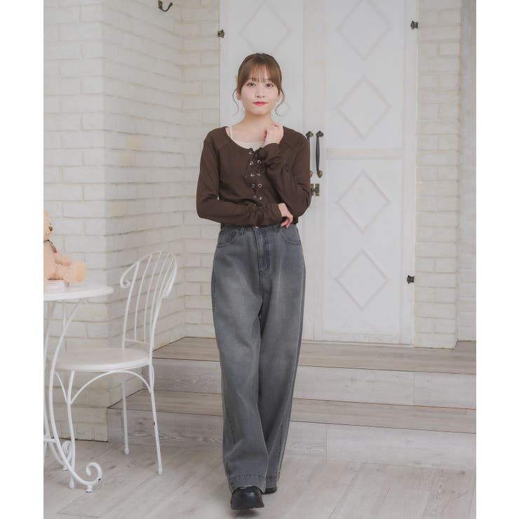 レースアップレイヤード風ロンTEE | RETRO GIRL | 詳細画像18 