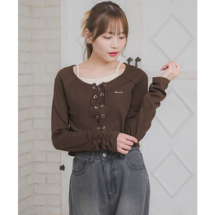 レースアップレイヤード風ロンTEE | RETRO GIRL | 詳細画像22 