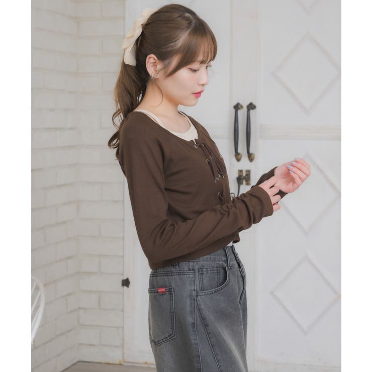 レースアップレイヤード風ロンTEE | RETRO GIRL | 詳細画像23 