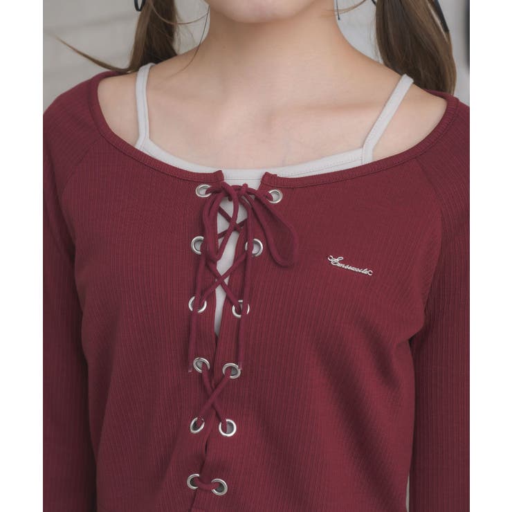 レースアップレイヤード風ロンTEE | RETRO GIRL | 詳細画像34 