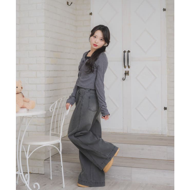 レースアップレイヤード風ロンTEE | RETRO GIRL | 詳細画像5 