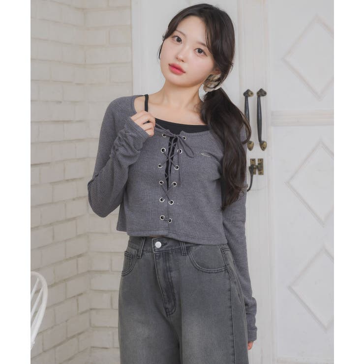 レースアップレイヤード風ロンTEE | RETRO GIRL | 詳細画像6 