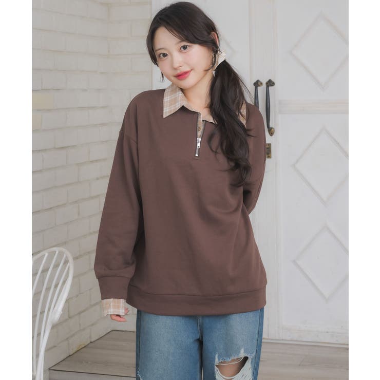 シャツレイヤード風トレーナー | RETRO GIRL | 詳細画像16 