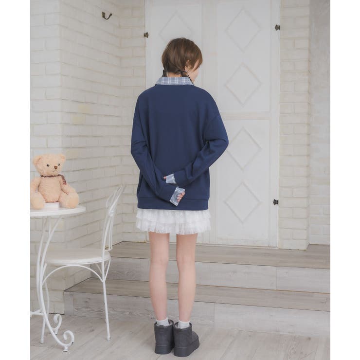 シャツレイヤード風トレーナー | RETRO GIRL | 詳細画像22 