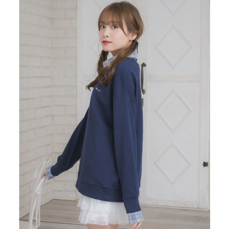 シャツレイヤード風トレーナー | RETRO GIRL | 詳細画像27 