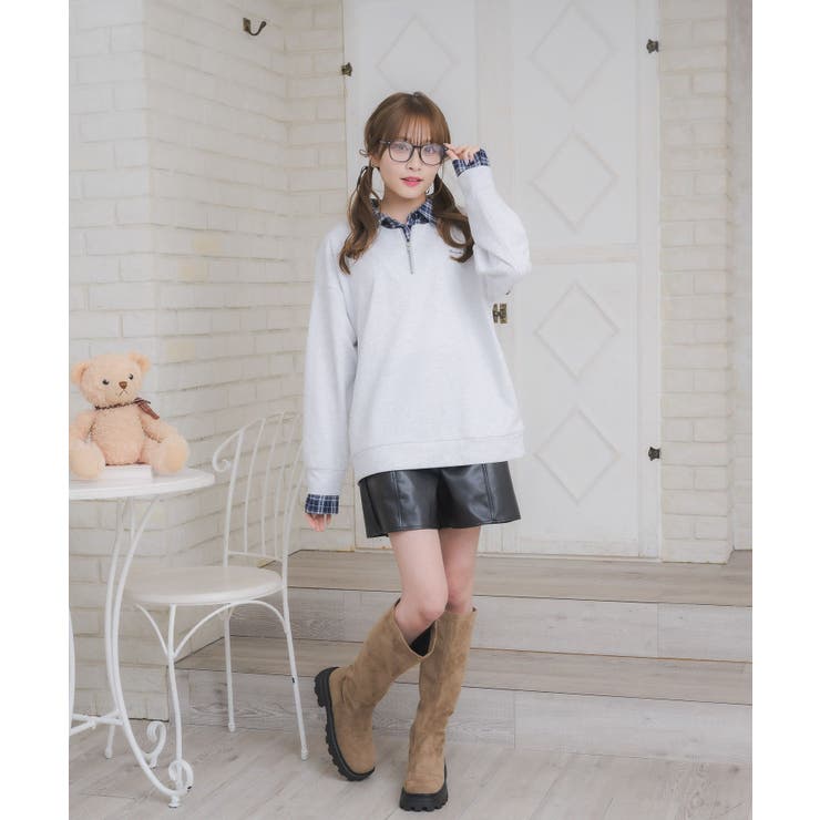 シャツレイヤード風トレーナー | RETRO GIRL | 詳細画像4 