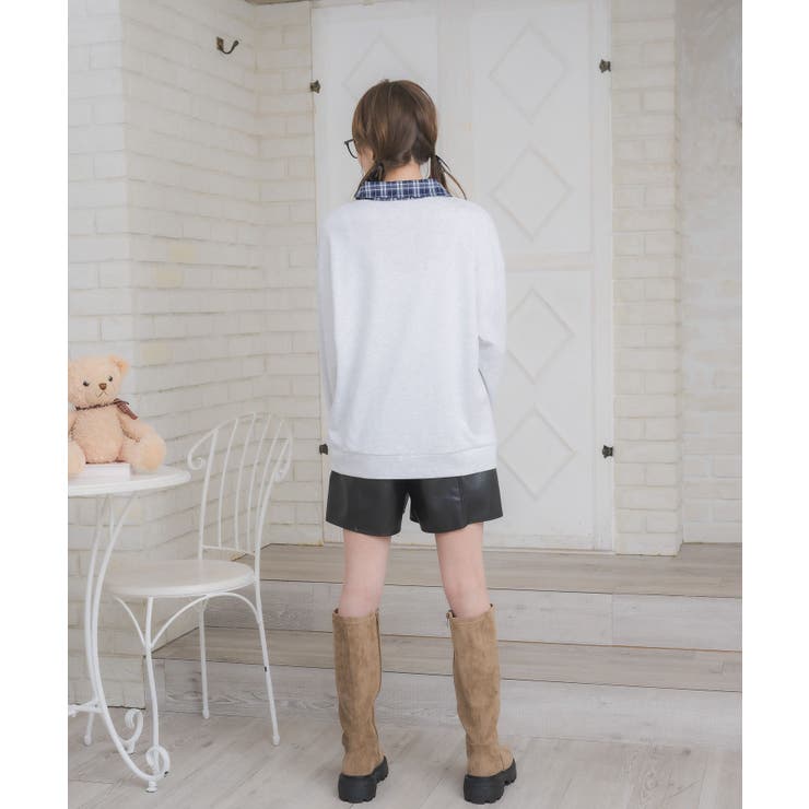 シャツレイヤード風トレーナー | RETRO GIRL | 詳細画像6 