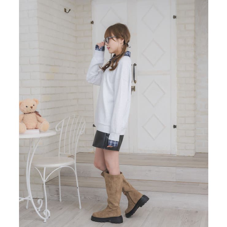 シャツレイヤード風トレーナー | RETRO GIRL | 詳細画像7 