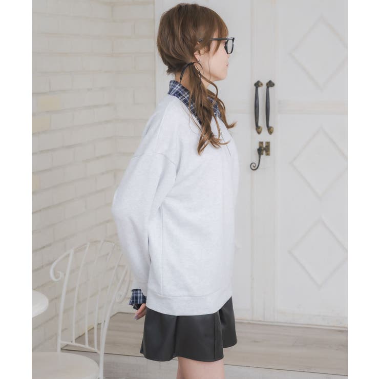 シャツレイヤード風トレーナー | RETRO GIRL | 詳細画像9 