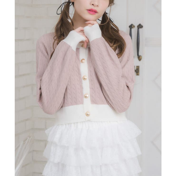 PNK0 | ケーブルヴィンテージカーデ | RETRO GIRL