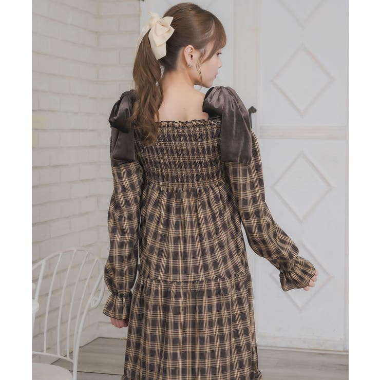 ベロアリボンチェックOP | RETRO GIRL | 詳細画像10 