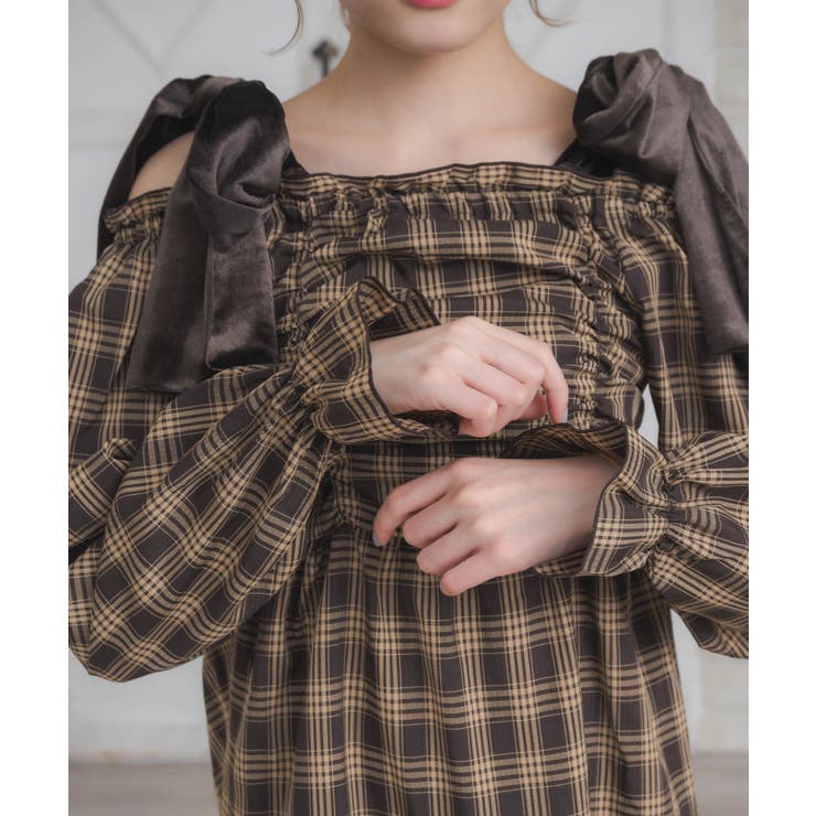 ベロアリボンチェックOP | RETRO GIRL | 詳細画像24 