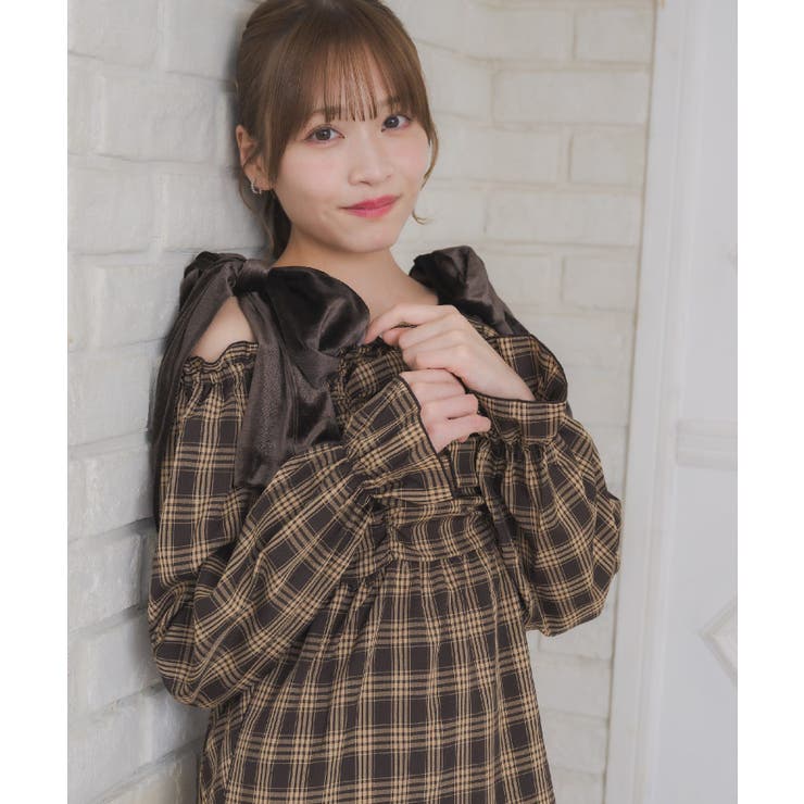 ベロアリボンチェックOP | RETRO GIRL | 詳細画像3 