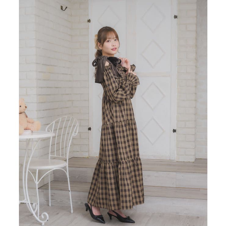 ベロアリボンチェックOP | RETRO GIRL | 詳細画像5 