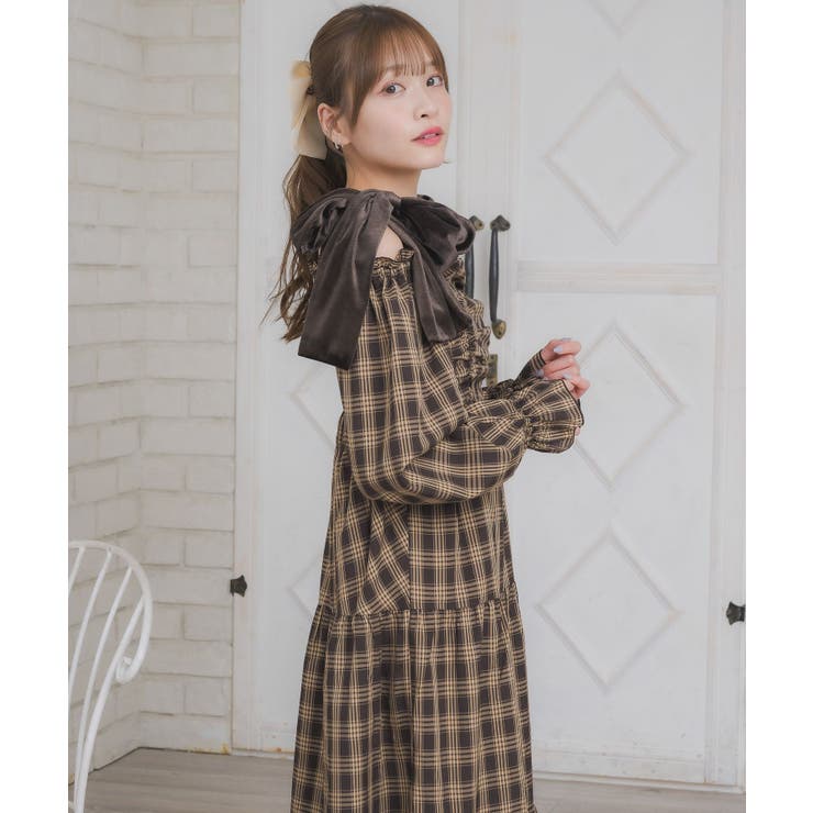 ベロアリボンチェックOP | RETRO GIRL | 詳細画像9 