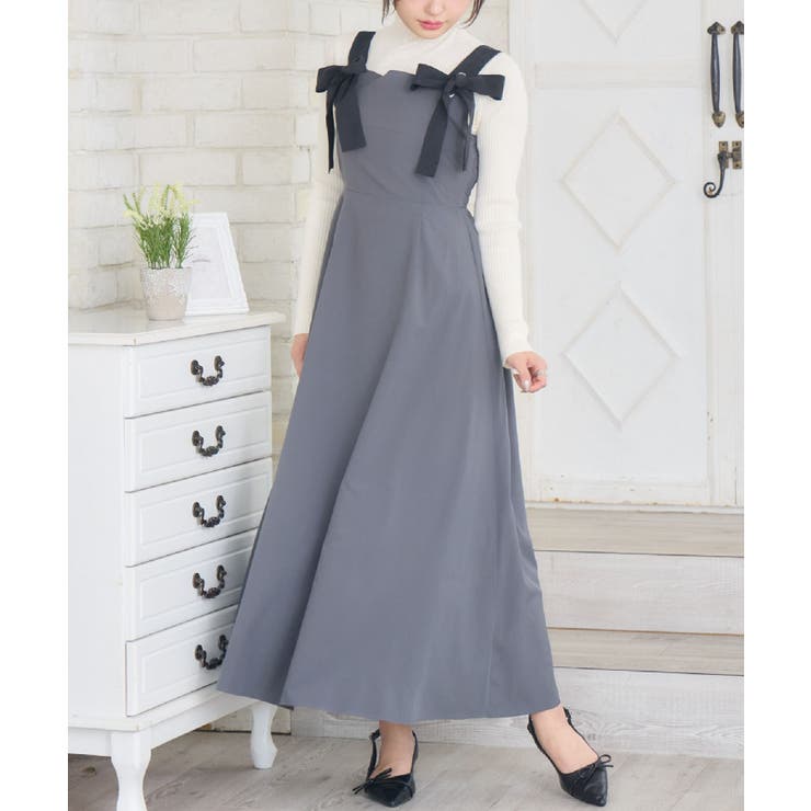 GRY2 | リボンストラップロングOP | RETRO GIRL