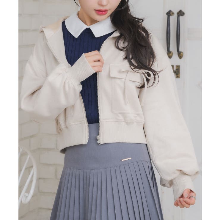 スエードリボンパーカー | RETRO GIRL | 詳細画像1 