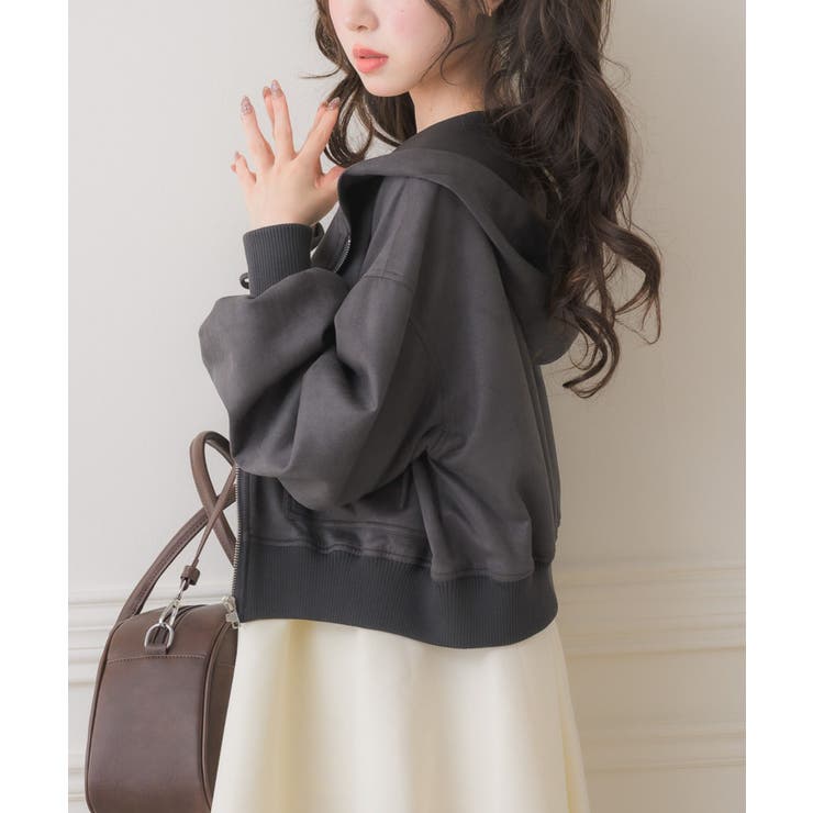 GRY2 | スエードリボンパーカー | RETRO GIRL