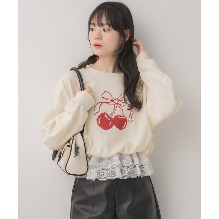 裾レーストレーナー[品番：RTGW0009474]｜RETRO GIRL（レトロガール