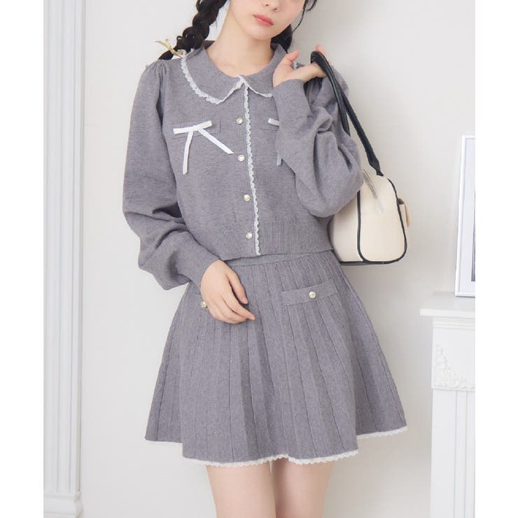 GRY1 | 【セットアイテム】レース付きニットSETUP | RETRO GIRL