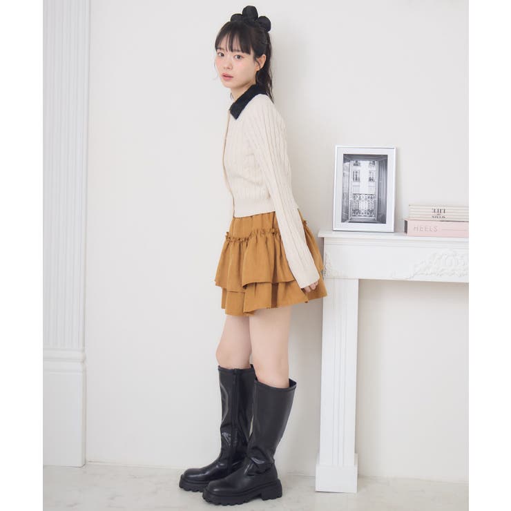 シャギー襟ケーブルカーディガン | RETRO GIRL | 詳細画像6 