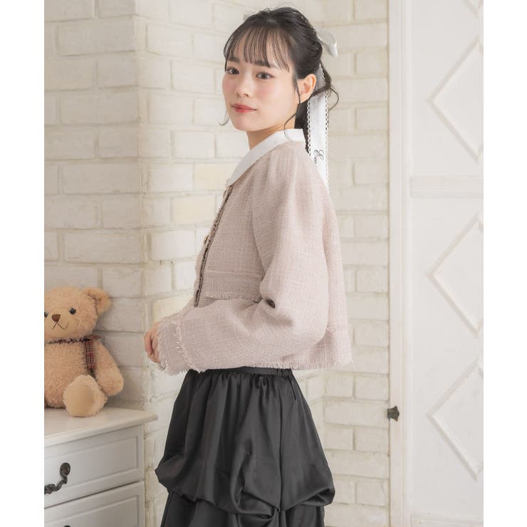 【セットアップ対応】プレート付ラメツイードJK | RETRO GIRL | 詳細画像12 