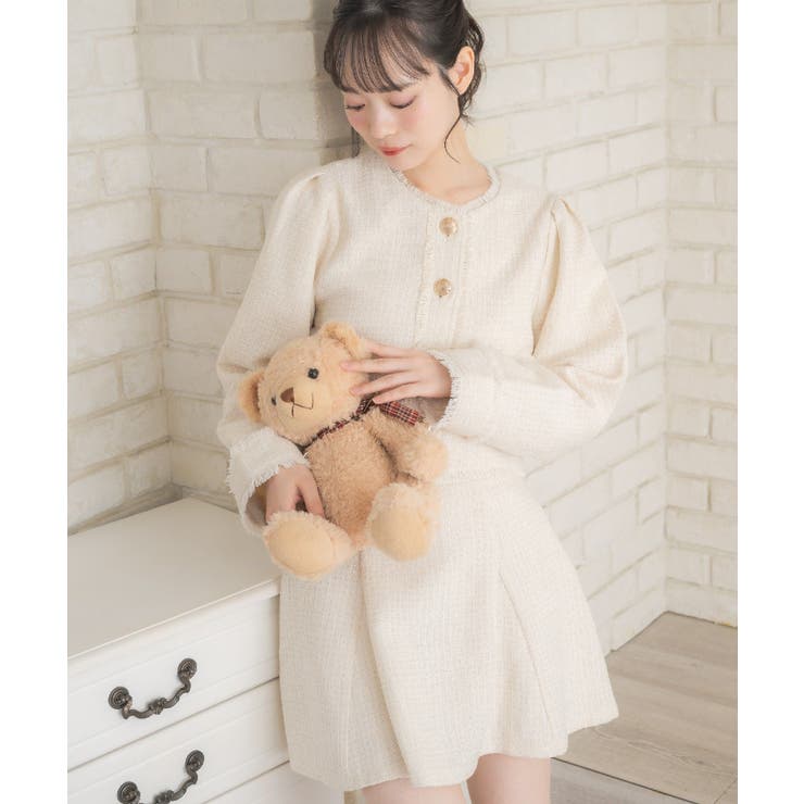 【セットアップ対応】プレート付ラメツイードJK | RETRO GIRL | 詳細画像13 