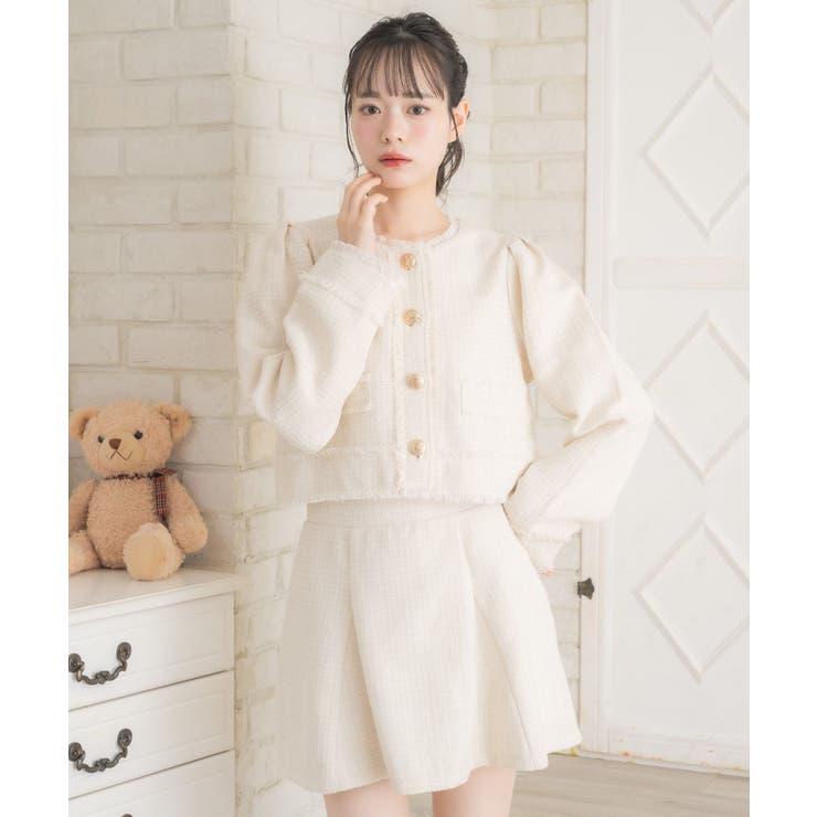 【セットアップ対応】プレート付ラメツイードJK | RETRO GIRL | 詳細画像19 