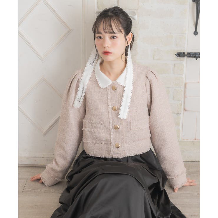 【セットアップ対応】プレート付ラメツイードJK | RETRO GIRL | 詳細画像2 