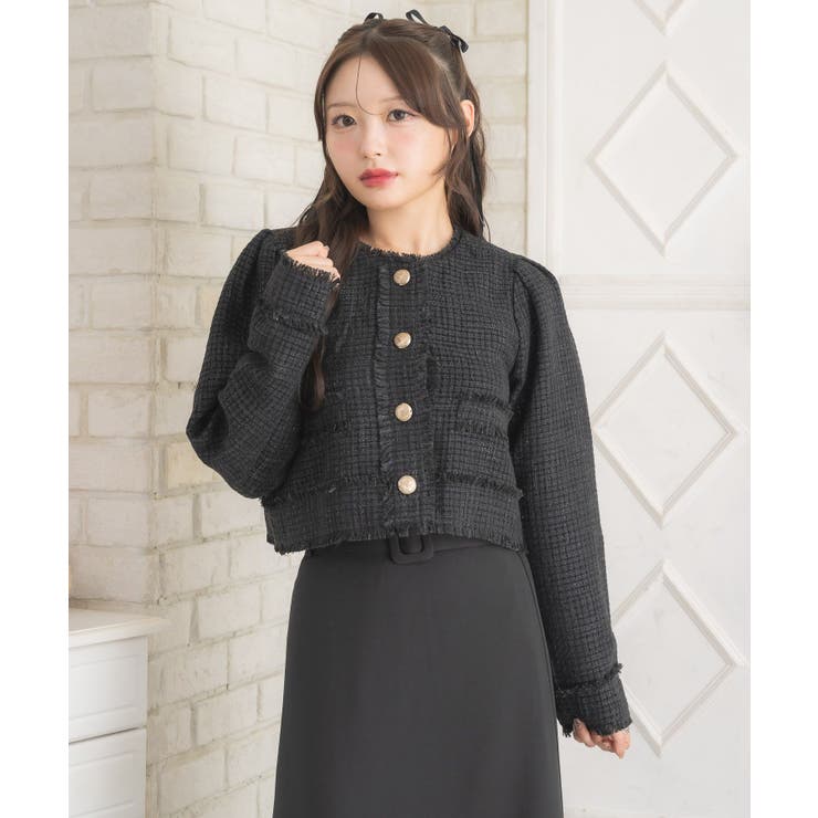 【セットアップ対応】プレート付ラメツイードJK | RETRO GIRL | 詳細画像28 