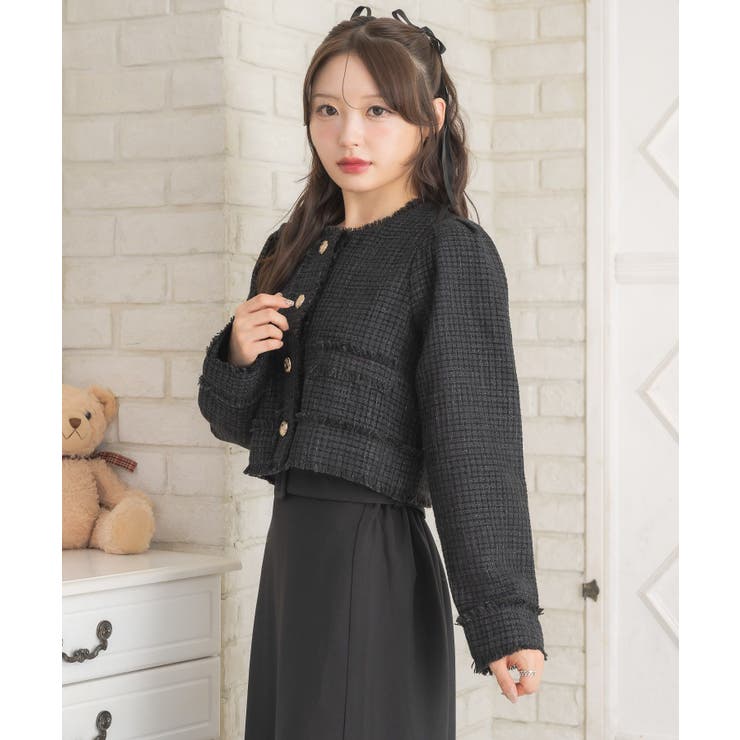 【セットアップ対応】プレート付ラメツイードJK | RETRO GIRL | 詳細画像31 