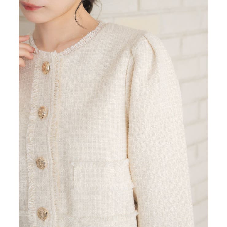 【セットアップ対応】プレート付ラメツイードJK | RETRO GIRL | 詳細画像33 