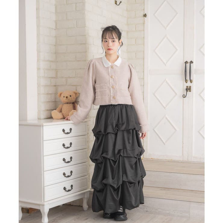 【セットアップ対応】プレート付ラメツイードJK | RETRO GIRL | 詳細画像5 