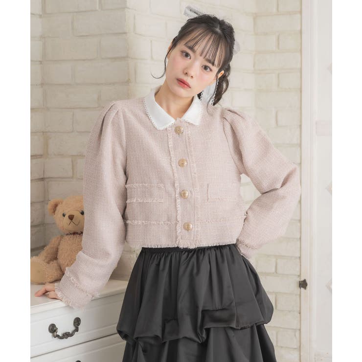 【セットアップ対応】プレート付ラメツイードJK | RETRO GIRL | 詳細画像9 