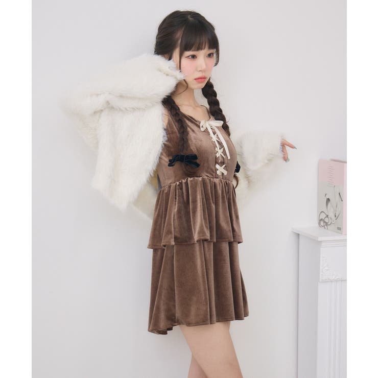 レースアップベロアキャミOP | RETRO GIRL | 詳細画像10 