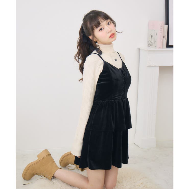 レースアップベロアキャミOP | RETRO GIRL | 詳細画像14 