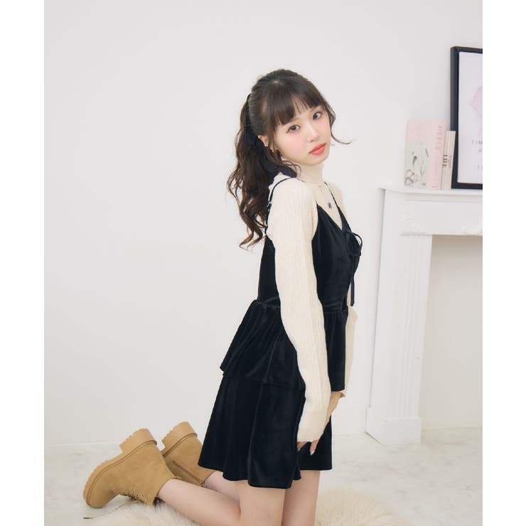 レースアップベロアキャミOP | RETRO GIRL | 詳細画像15 