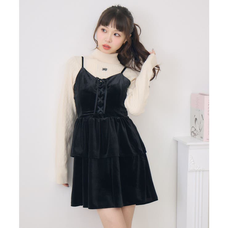 レースアップベロアキャミOP | RETRO GIRL | 詳細画像20 