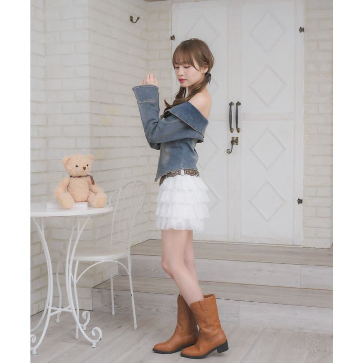 デニムZIPオフショルBL[品番：RTGW0009462]｜RETRO GIRL（レトロ