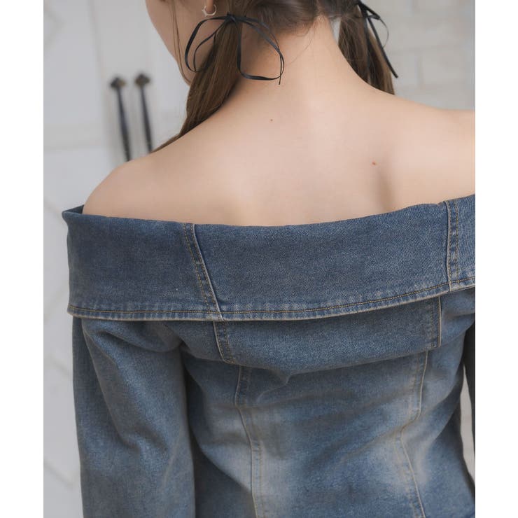 デニムZIPオフショルBL | RETRO GIRL | 詳細画像24 