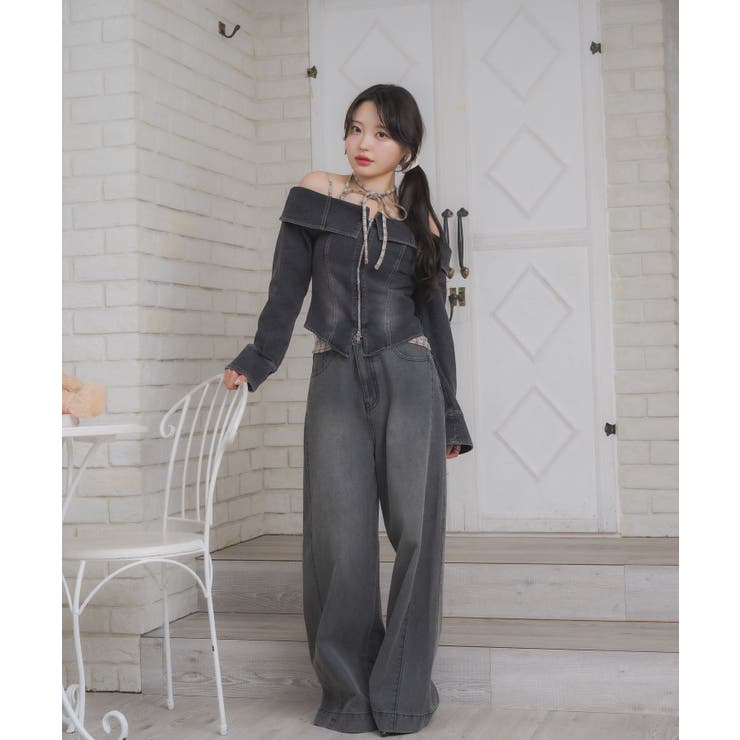 デニムZIPオフショルBL | RETRO GIRL | 詳細画像4 