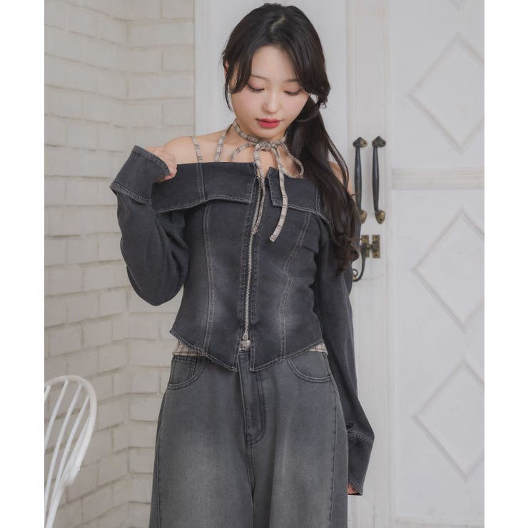 デニムZIPオフショルBL | RETRO GIRL | 詳細画像8 