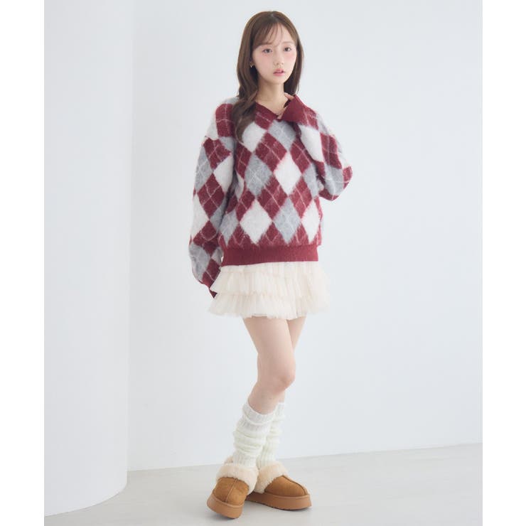 アーガイル起毛ニット | RETRO GIRL | 詳細画像22 