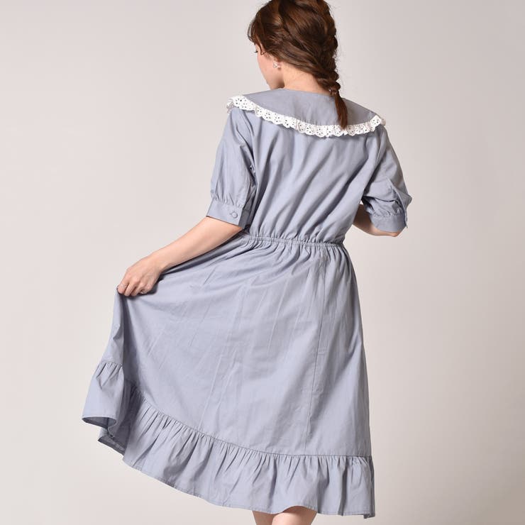 アメリカンレトロデニムラペルワンピ✭春夏女子会お出かけ用 新品）アシメラペルテーラードワンピース新品3XL】アディダス