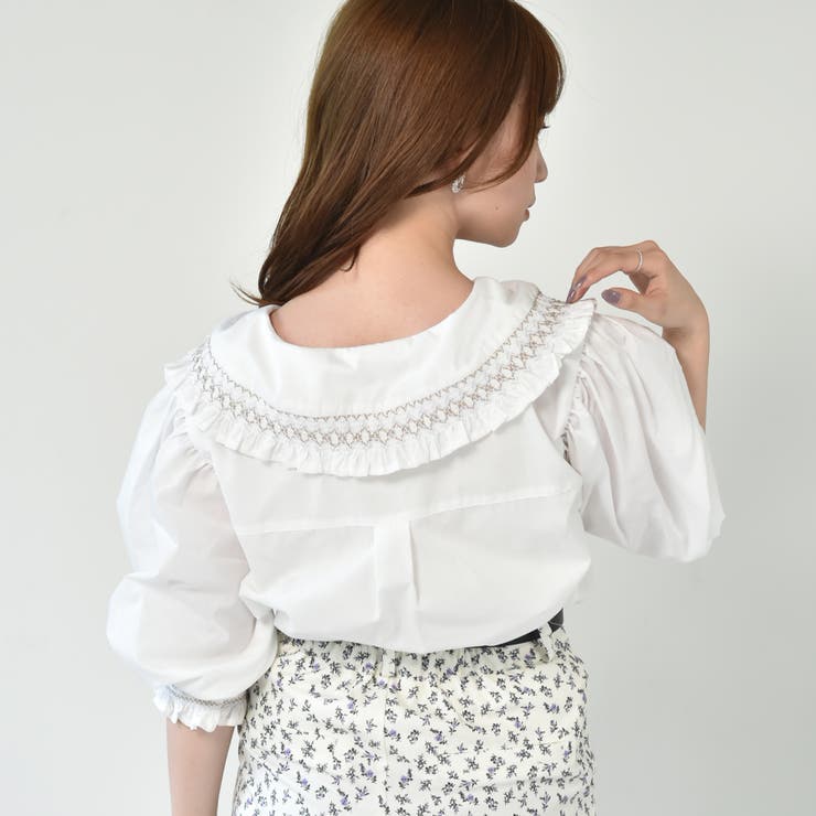 【良品✨️】MARLETTE MAJORELLE スモッキング Mサイズ Merlette マーレット MAJORELLE コットンスモッキングブラウス