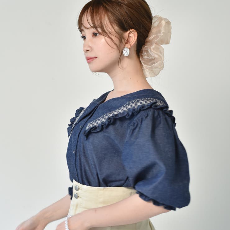 【良品✨️】MARLETTE MAJORELLE スモッキング Mサイズ Merlette マーレット MAJORELLE コットンスモッキングブラウス