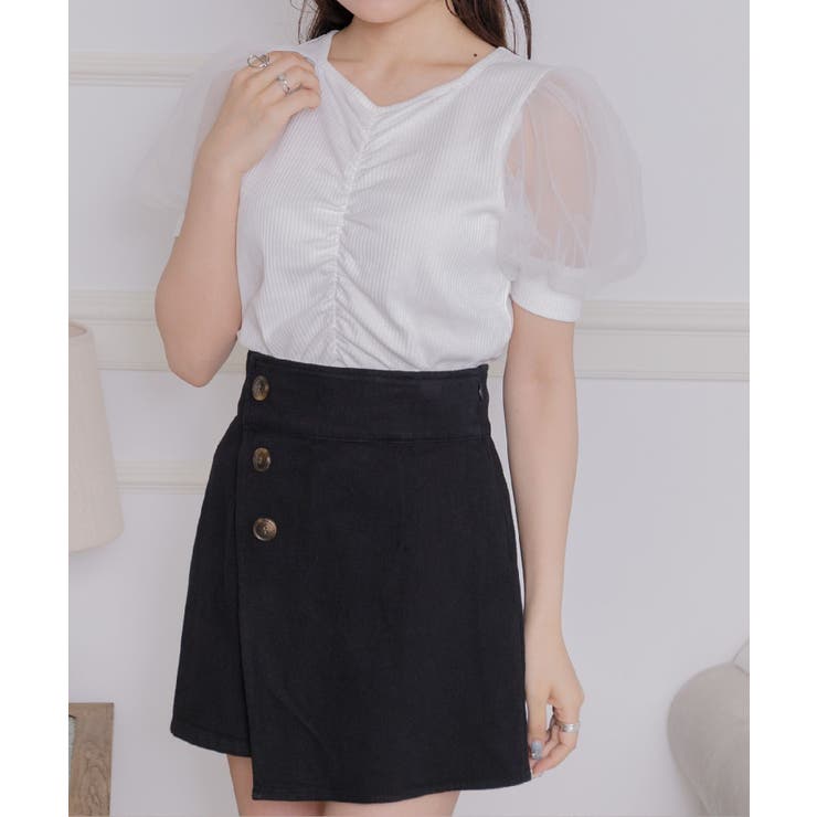 パフ袖シャーリングCT | RETRO GIRL | 詳細画像1 