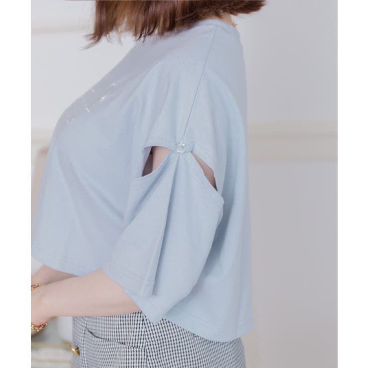 肩あきロゴ刺繍Tee | RETRO GIRL | 詳細画像24 