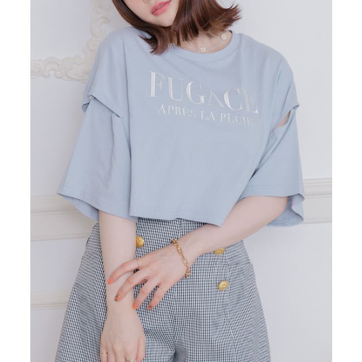 BLU0 | 肩あきロゴ刺繍Tee | RETRO GIRL